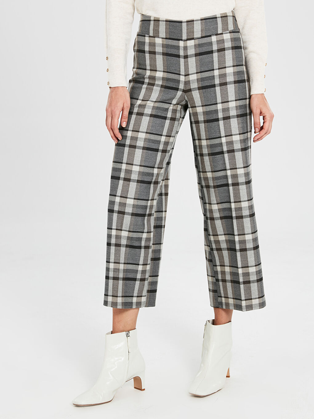 Antrasit Rahat Kalıp Kadın Pantolon-2