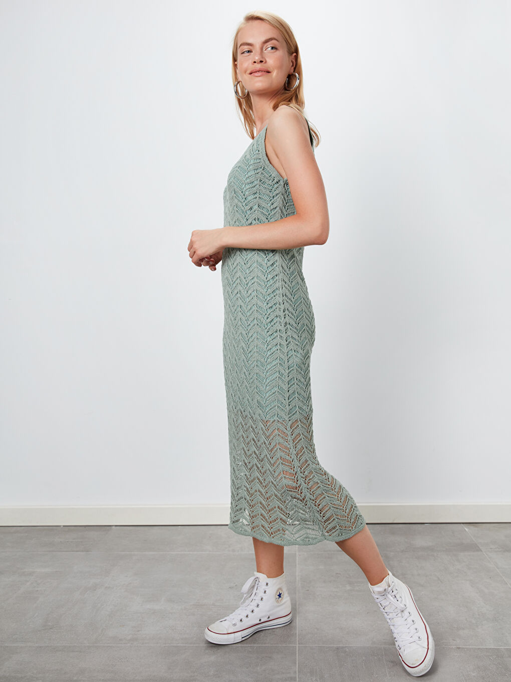 فستان اخضر نساء-1