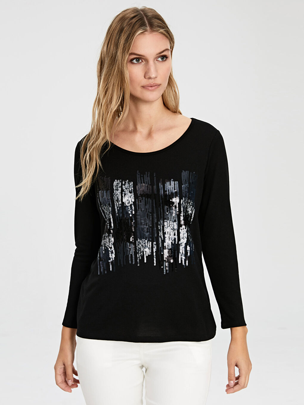 Crew Neck Long Sleeve Women's T-Shirt-1