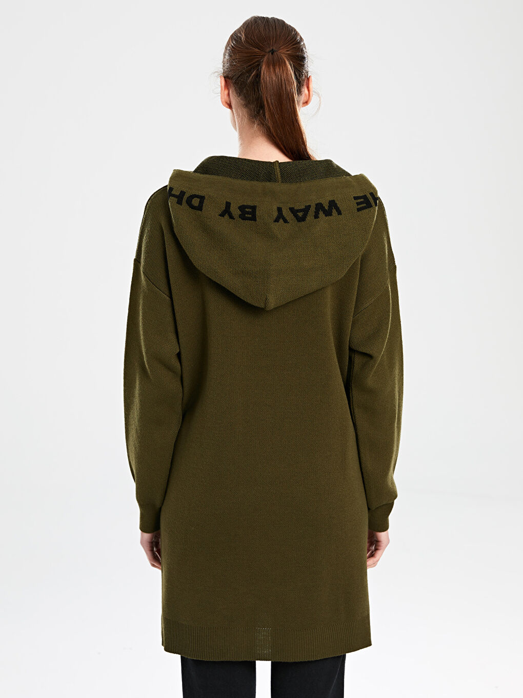 Haki Kapüşonlu Kadın Tunik-2