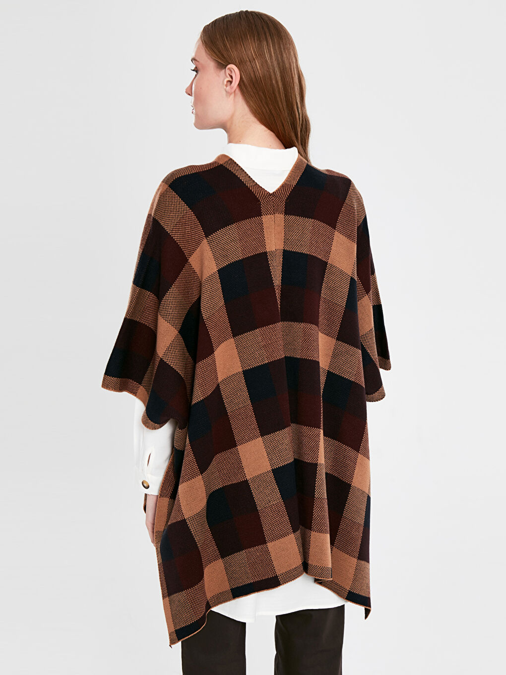 بونشو كاروهات للسيدات بقفل أمامي-2