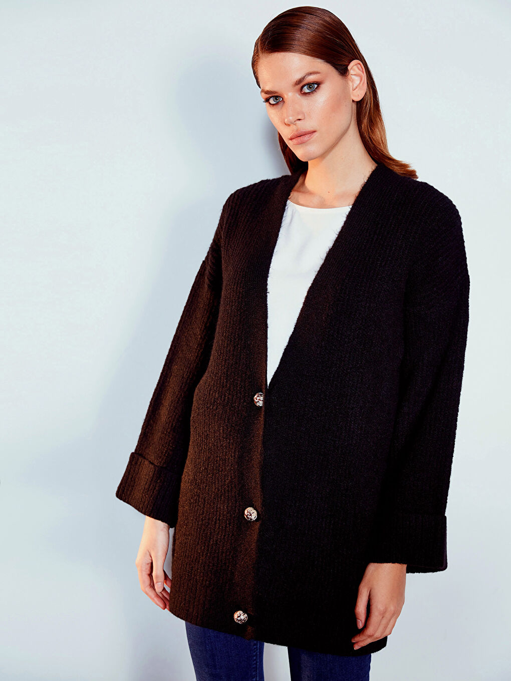 Әйелдер қара Кардиган-1