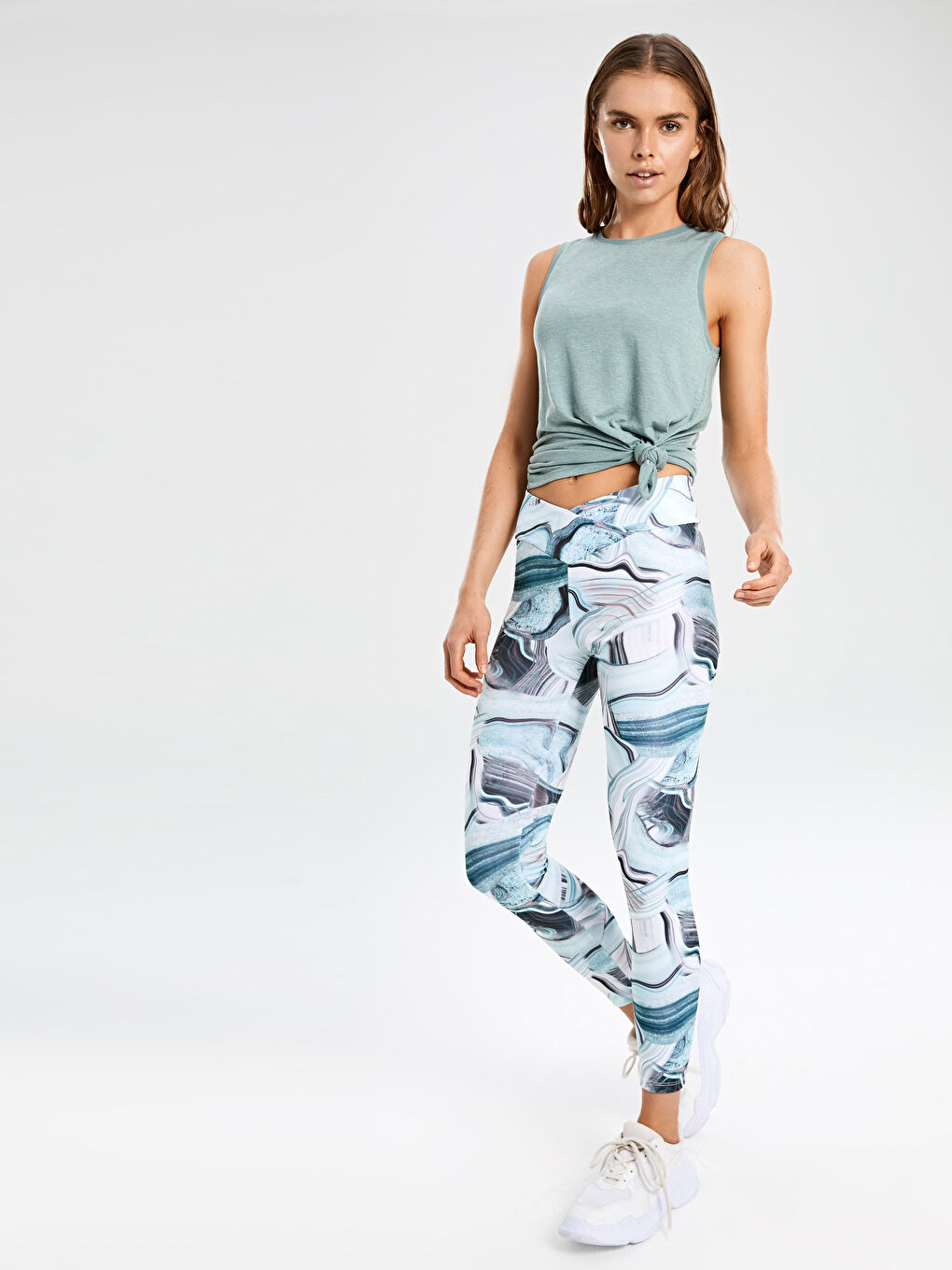 Yeşil Baskılı Spor Tayt-1