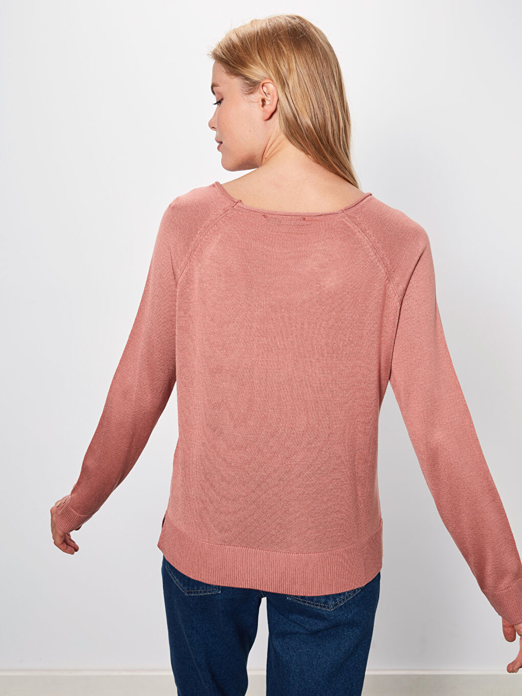 Crew Neck Sleeve End Button Detailed Women's Knitwear Sweater-2