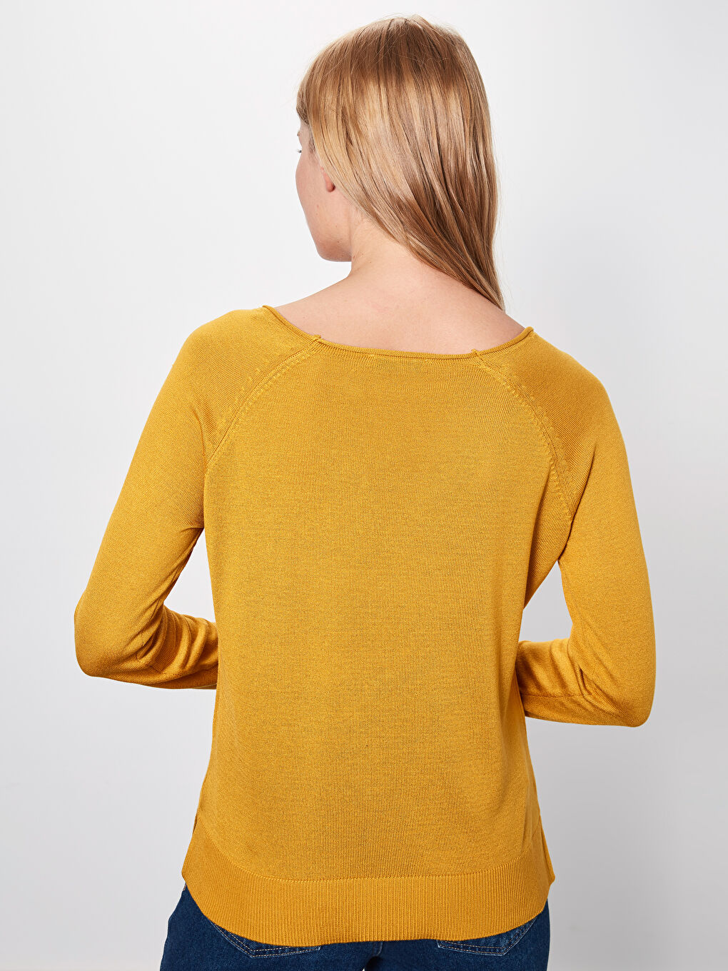 Crew Neck Sleeve End Button Detailed Women's Knitwear Sweater-2