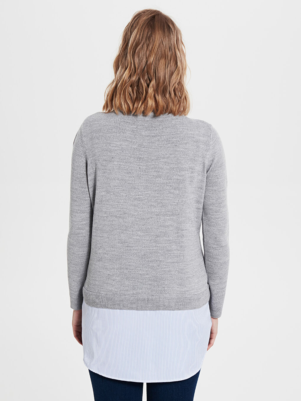 Gri Bisiklet Yaka Hamile Kazak-2