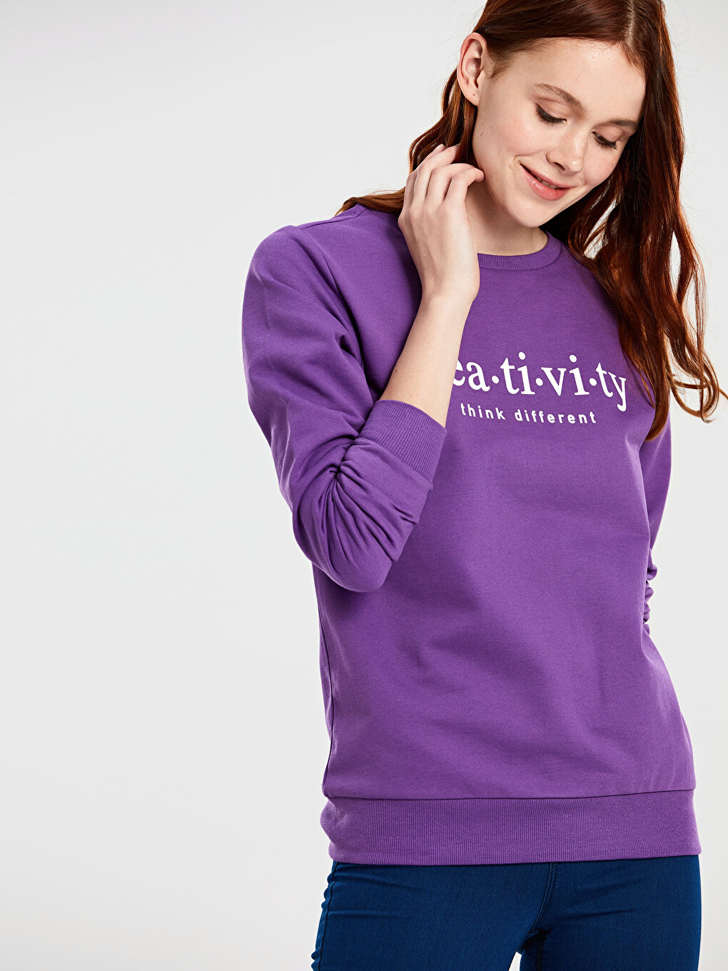 Женщины Фиолетовый Свитшот-1