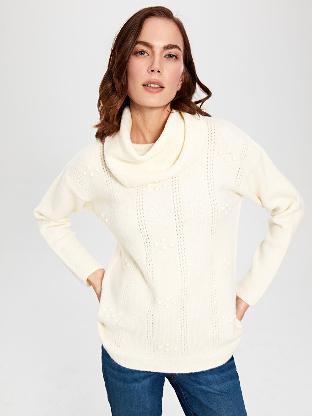 Әйелдерге арналған қалқан жағалы жемпір-1