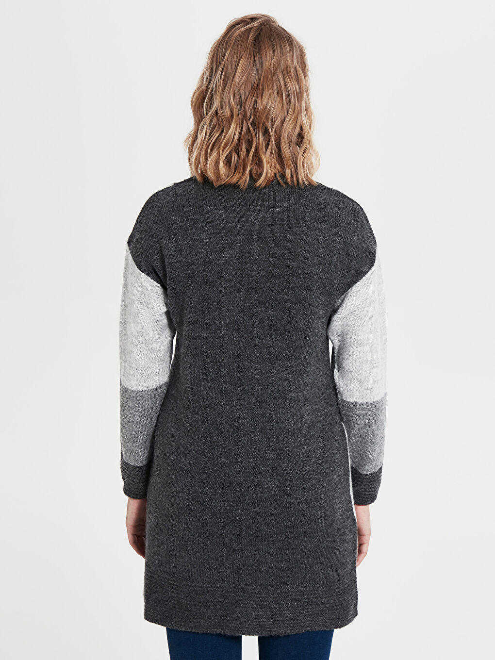 Gri Bisiklet Yaka Kadın Tunik-3