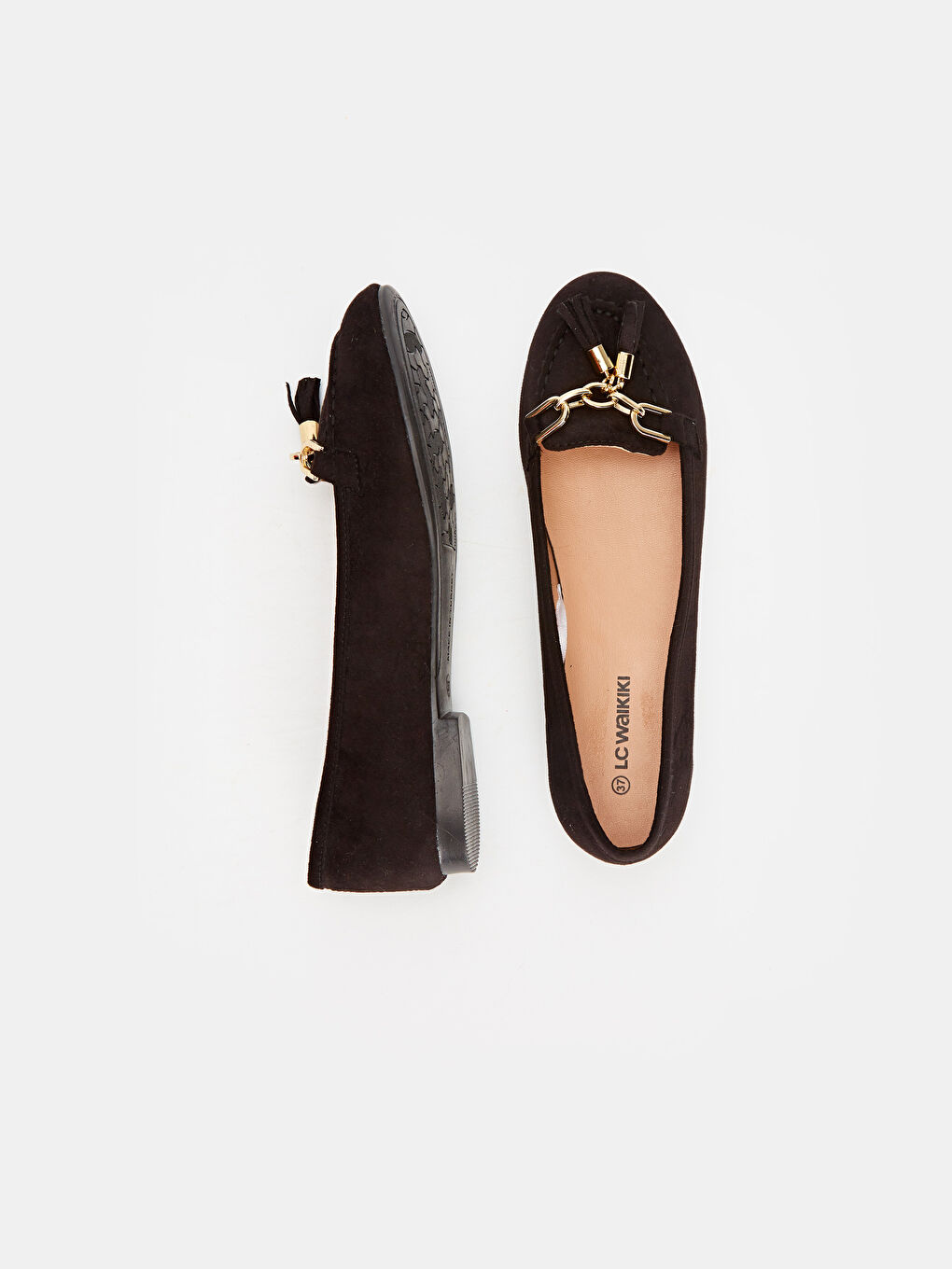 Siyah Püskül Detaylı Kadın Klasik Ayakkabı-1