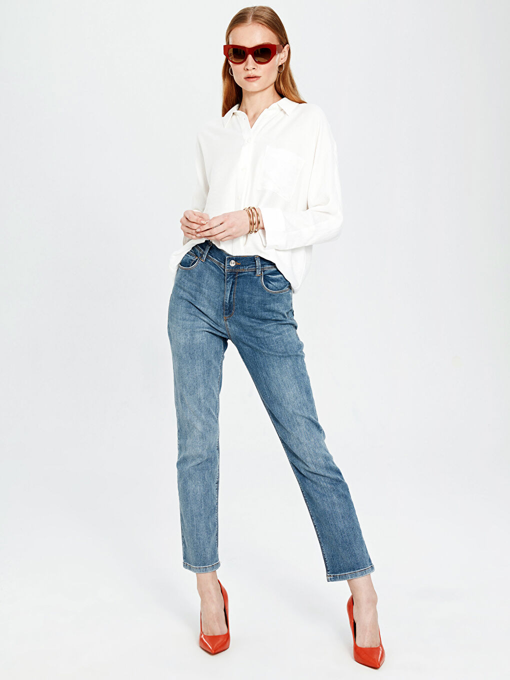 Orta İndigo Rodeo Jean Pantolon