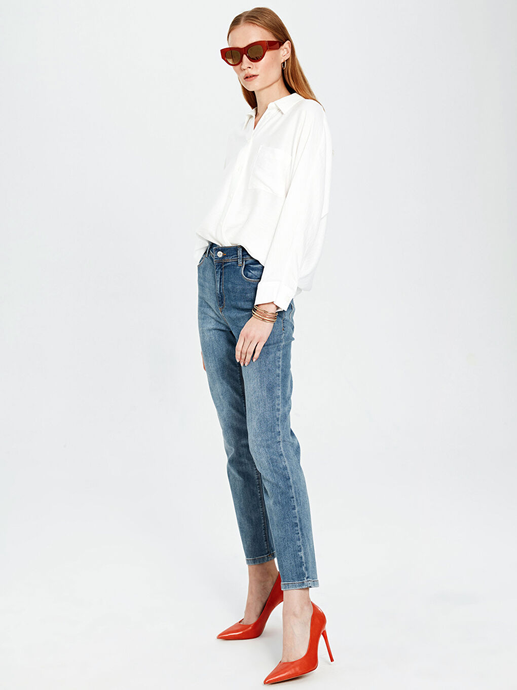 Orta İndigo Rodeo Jean Pantolon-1