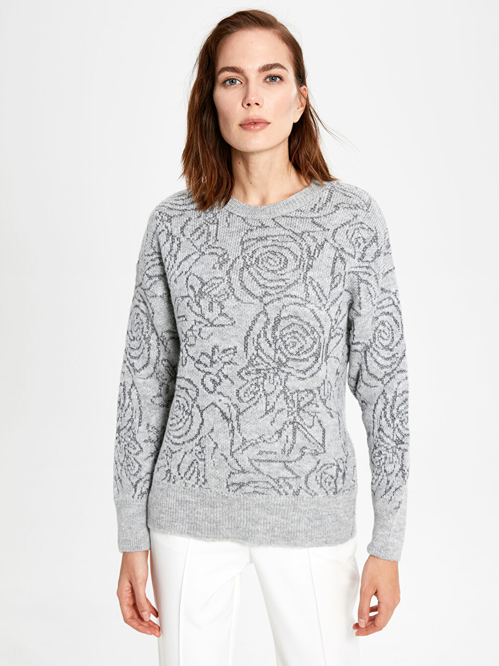 Женщины Серый Свитер
