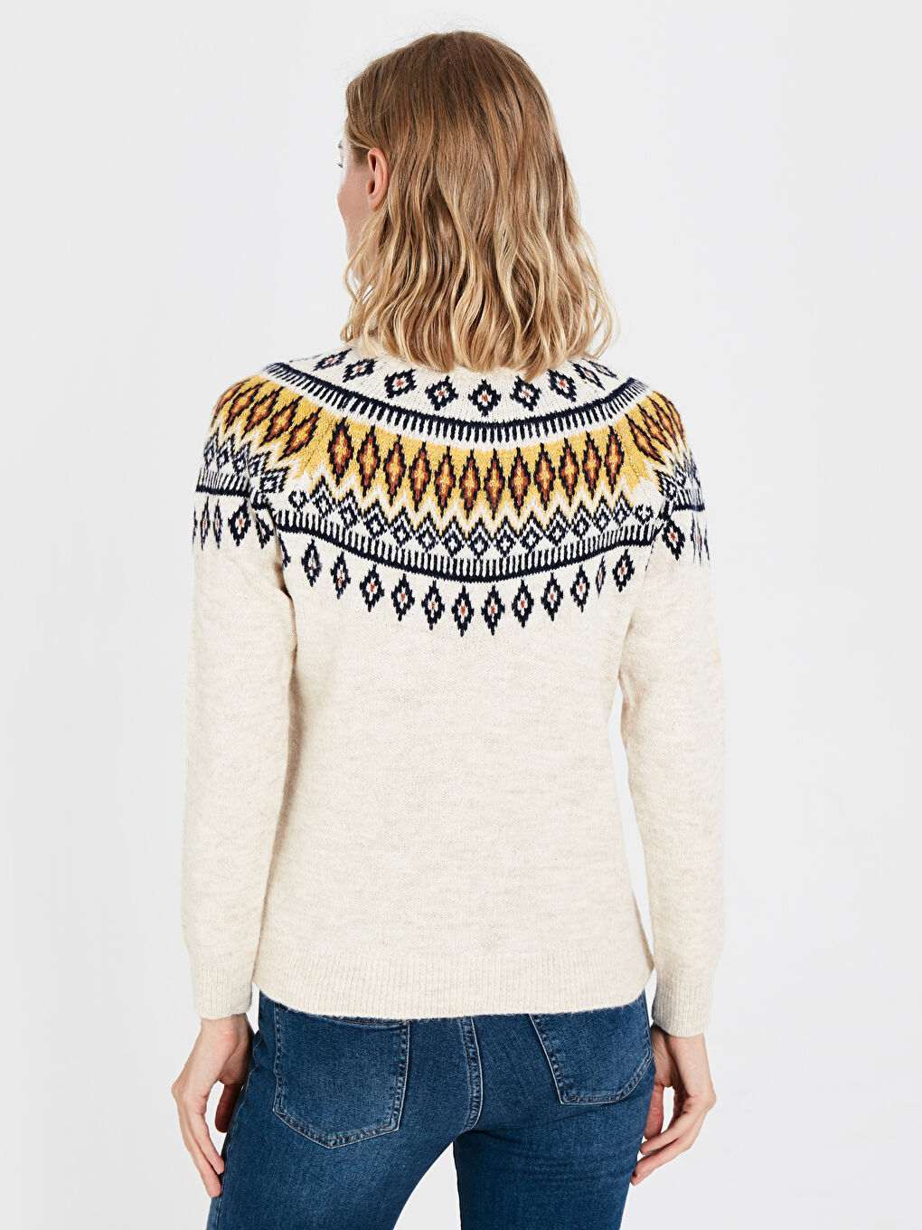 Дөңгелек жағалы әйелдерге арналған жемпір-3