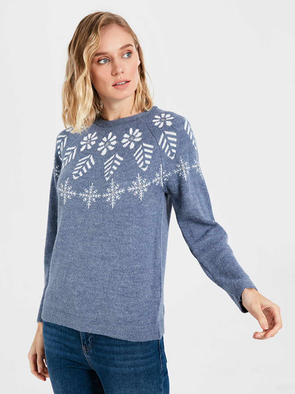 Mavi Jakarlı Kazak-1