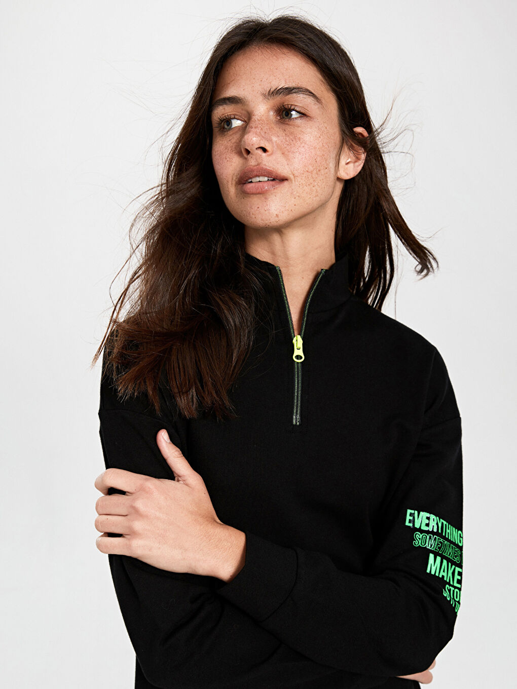 Crew Neck Women's Shirt Dress-2