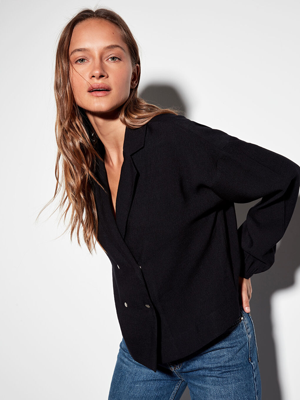 LCW Vision The knitted fabric from viscose Tops Women's Long Sleeve -9WS703Z8-CVL