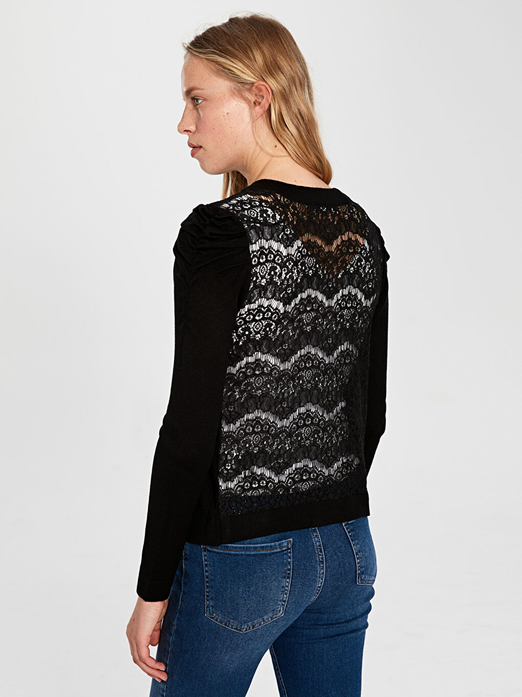Cardigan pour Femmes à Manches Longues Uni avec Encolure en V-3