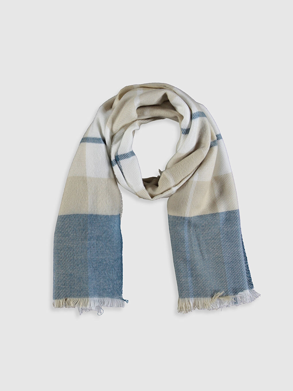 LCW ACCESSORIES Plaid Patterned Fringed Women's Scarf -9WS976Z8-LLX