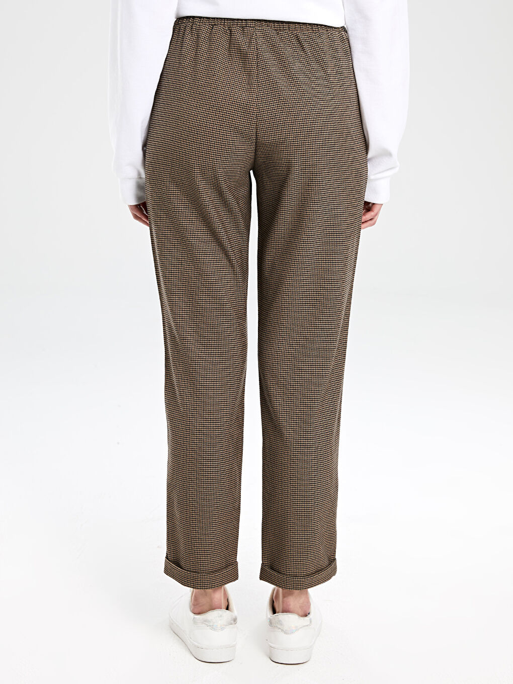 Kahverengi Rahat Kalıp Kadın Pantolon-3