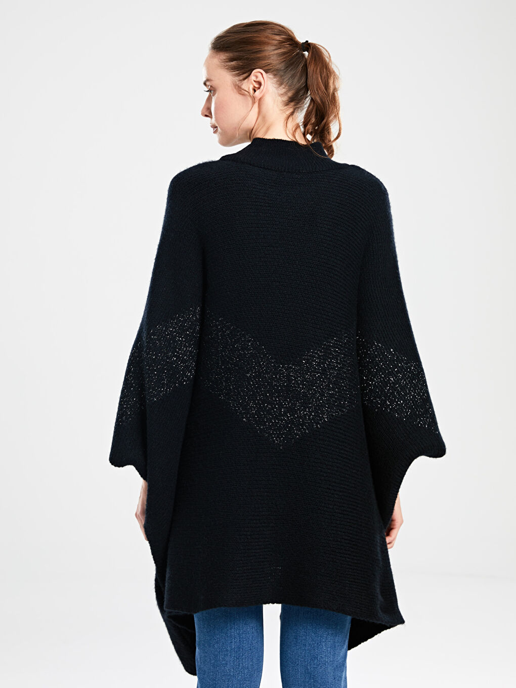 LCW Modest Advanced Radiance Women's Long Sleeve Poncho Sweater -9WT157Z8-CVL