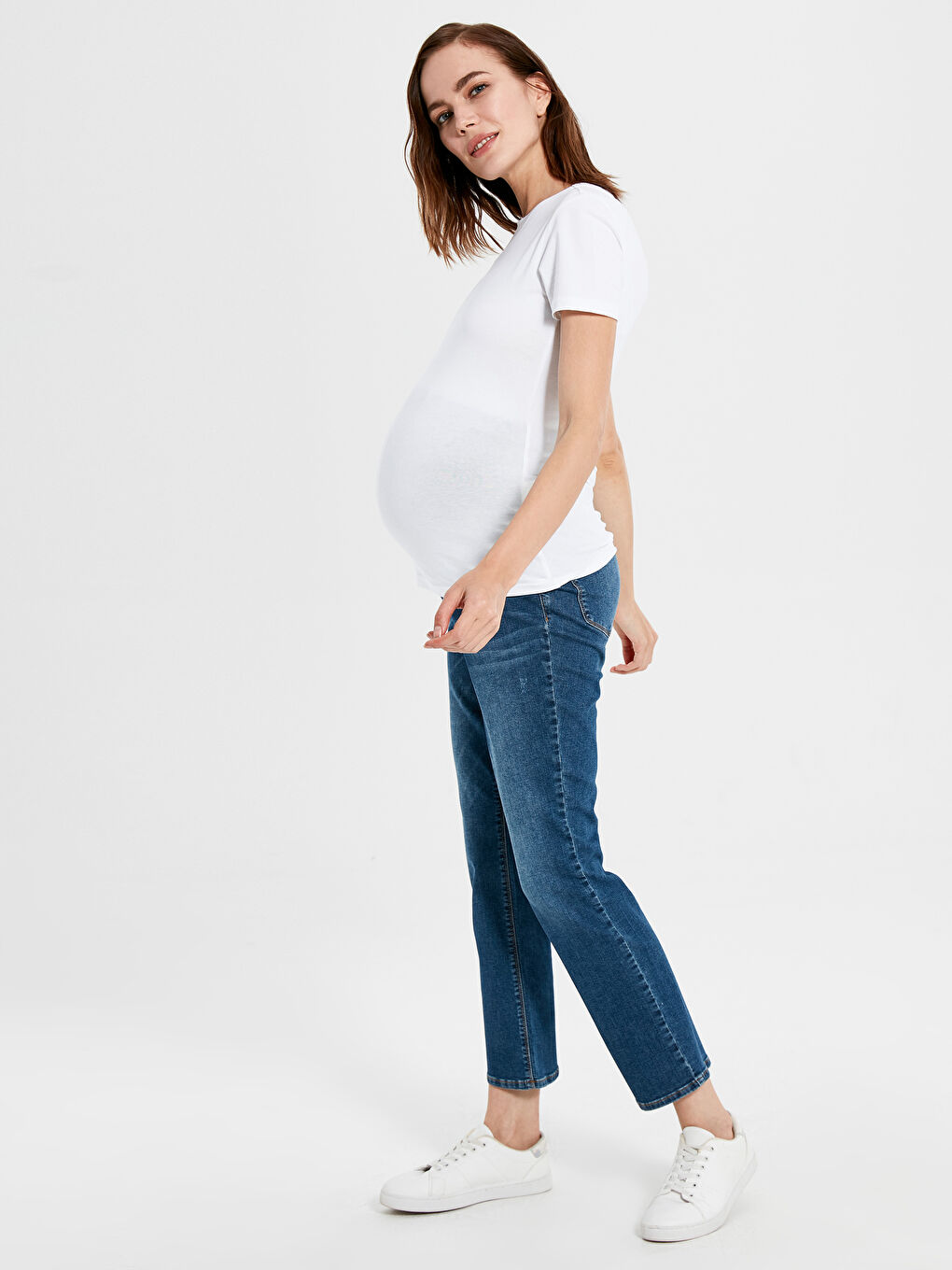 İndigo Kadın Standart Fit Düz Jean Pantolon-1