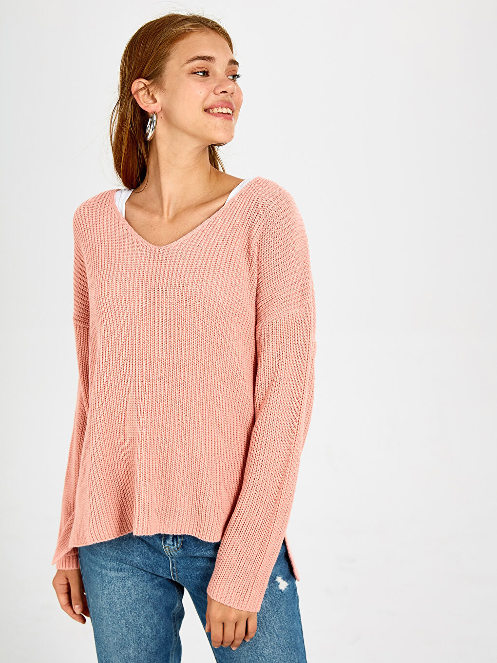 V-Neck Long Sleeve Women's Sweater