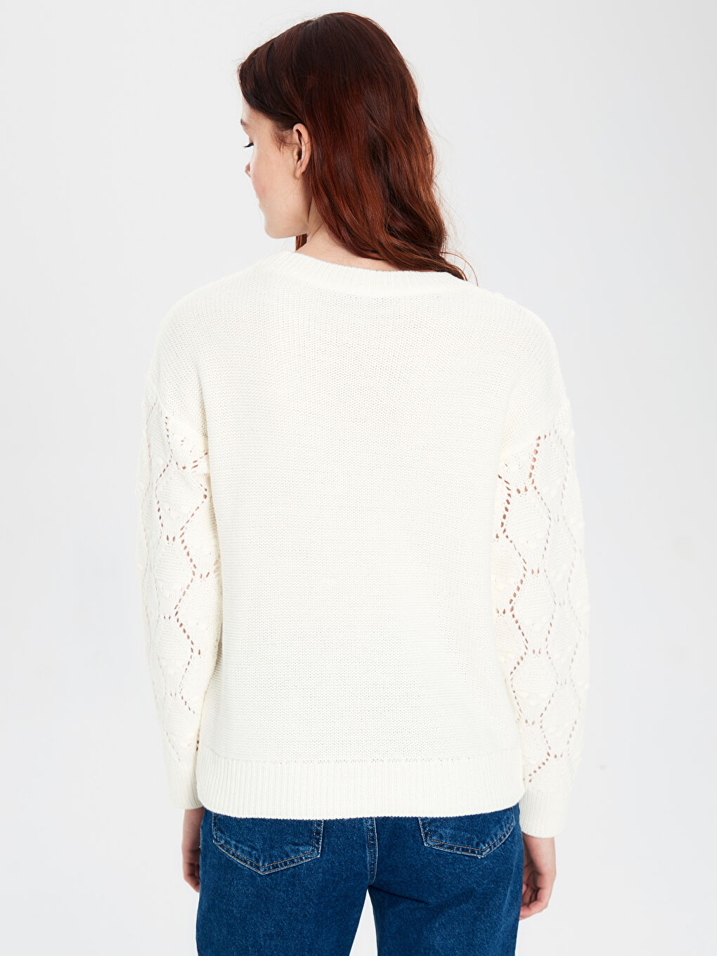 Crew Neck Long Sleeve Women's Sweater-3