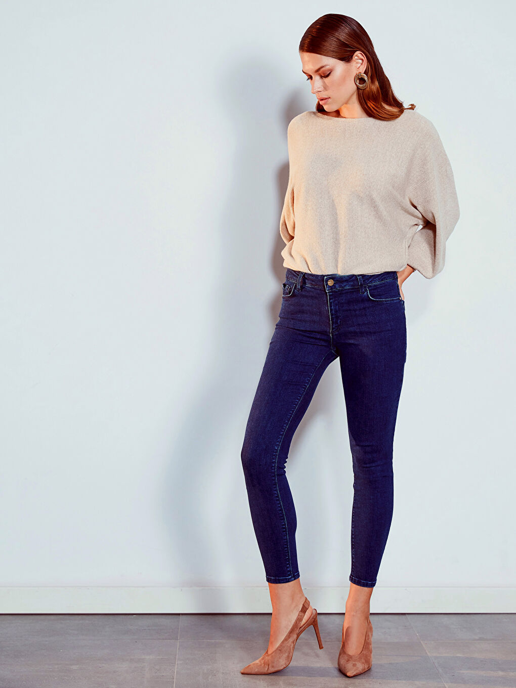 Әйелдер көк Джинсы шалбар