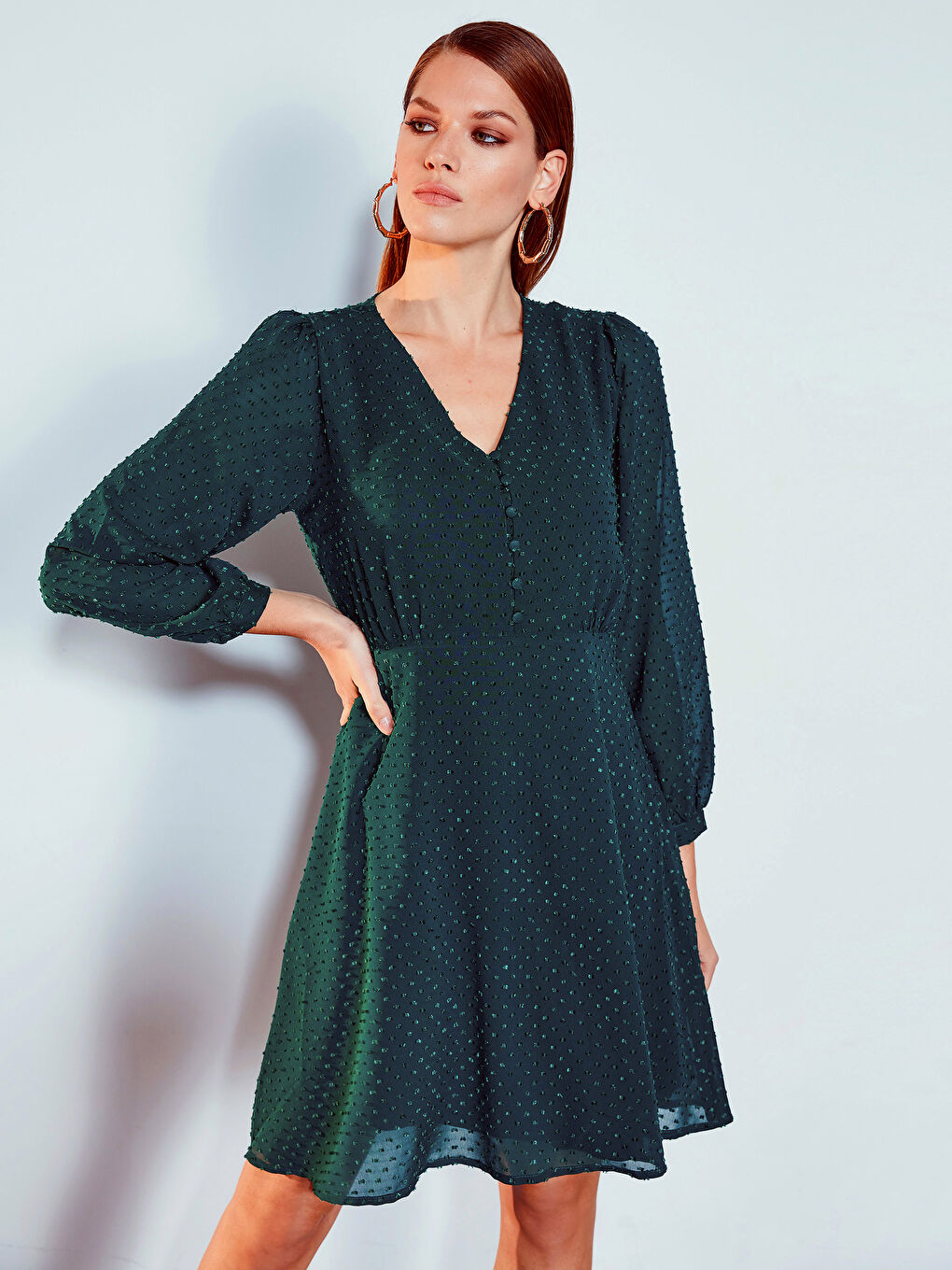 LCW Vision Woman GREEN Dress -9WU385Z8-KVX