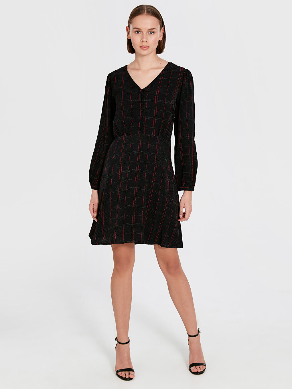 Әйелдерге арналған ұзын жеңді вискоз көйлек-1