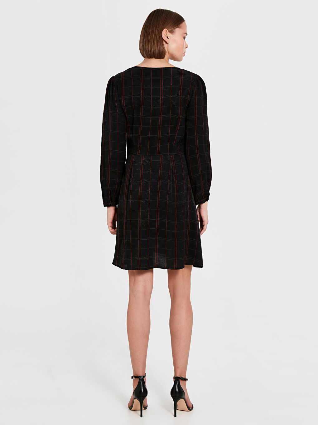 Әйелдерге арналған ұзын жеңді вискоз көйлек-2