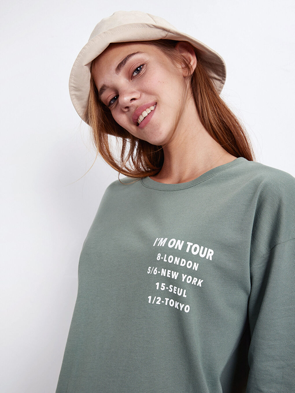 Haki Bisiklet Yaka Kadın Elbise-3