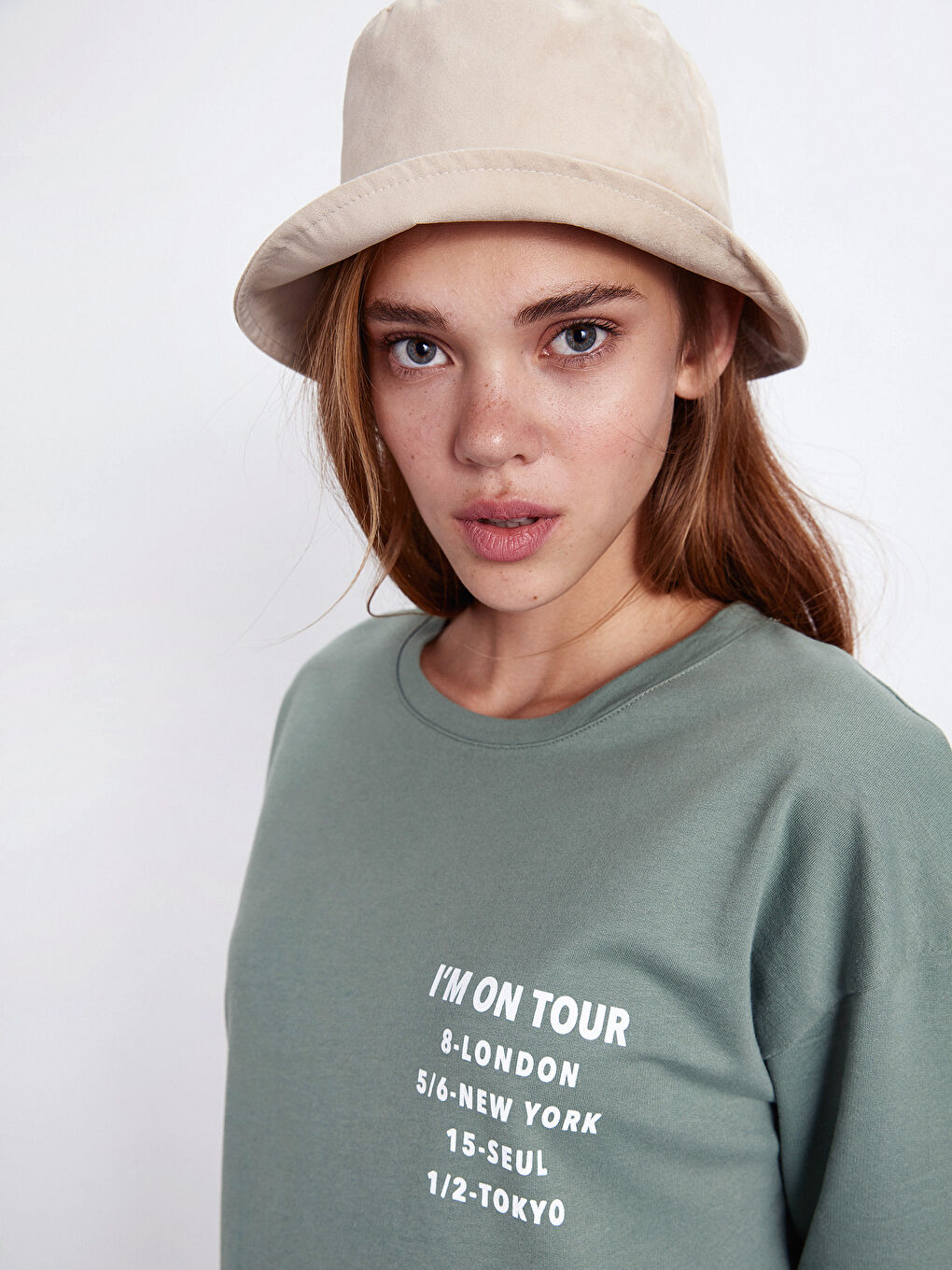 Haki Bisiklet Yaka Kadın Elbise-4