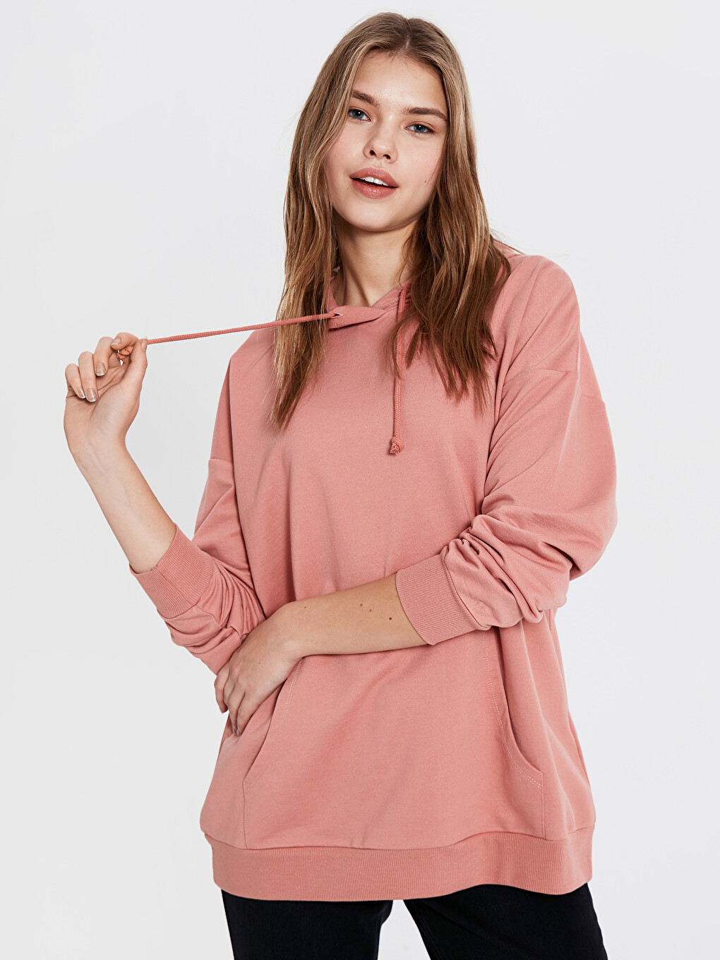 Kapüşonlu Kadın Sweatshirt-1