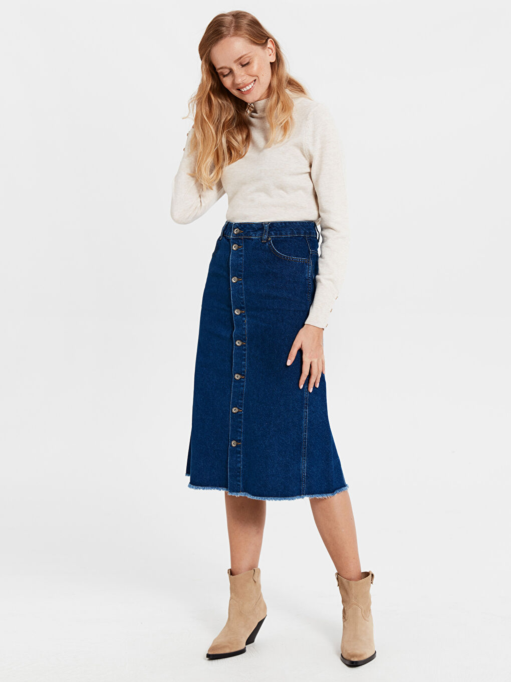 Mavi Standart Fit Kadın Jean Etek