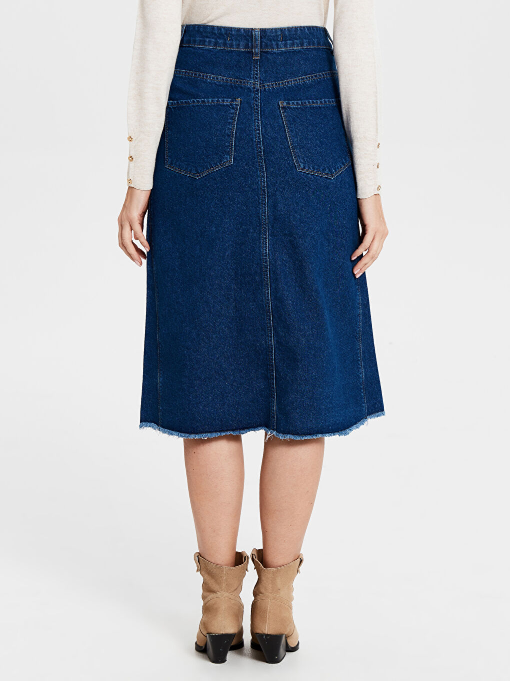 Mavi Standart Fit Kadın Jean Etek-1