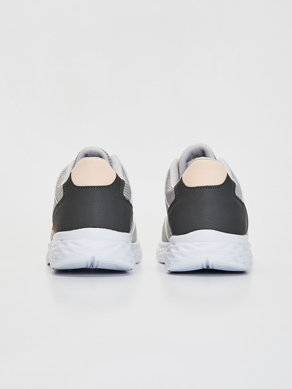 Gri File Detaylı Bağcıklı Kadın Aktif Spor Ayakkabı-3