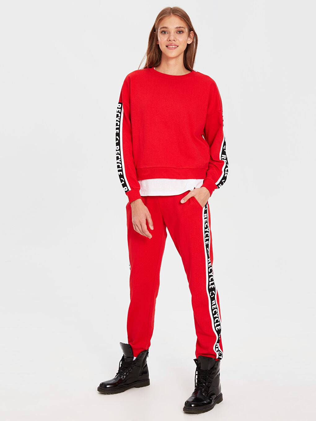 Pantalon de survêtement ROUGE Femme-1