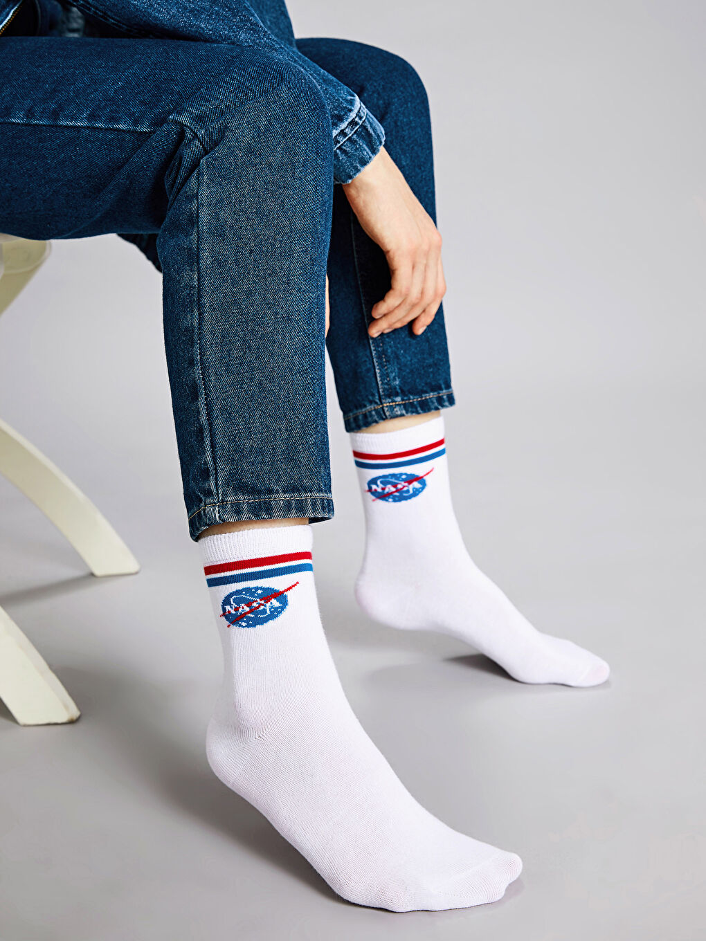 Beyaz Kadın Soket Çorap