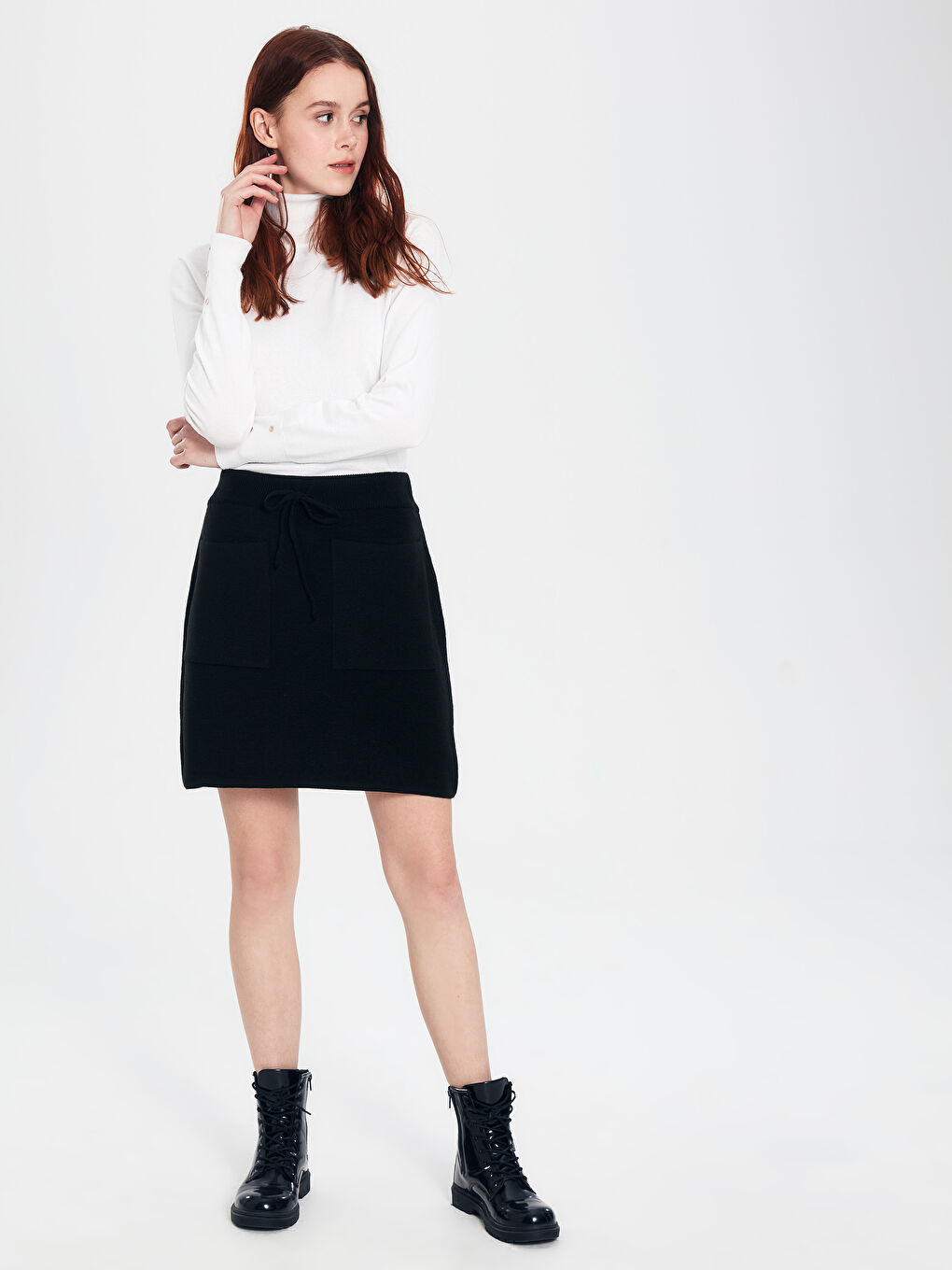 LCW Vision Women's Pocketed Plain Skirt -9WV472Z8-CVL