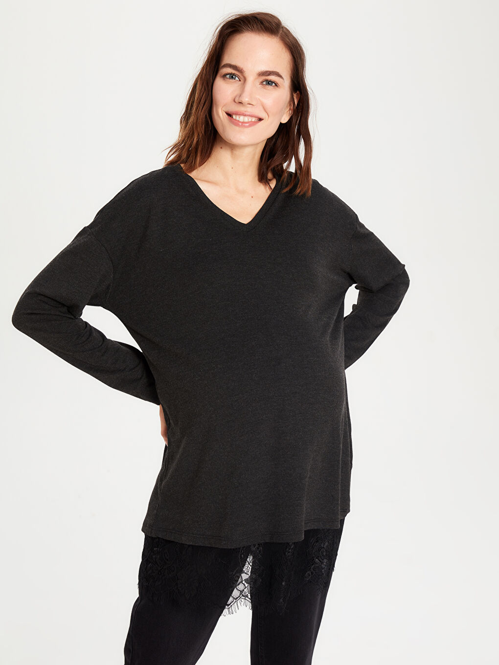 Lace Detailed Maternity Tunic