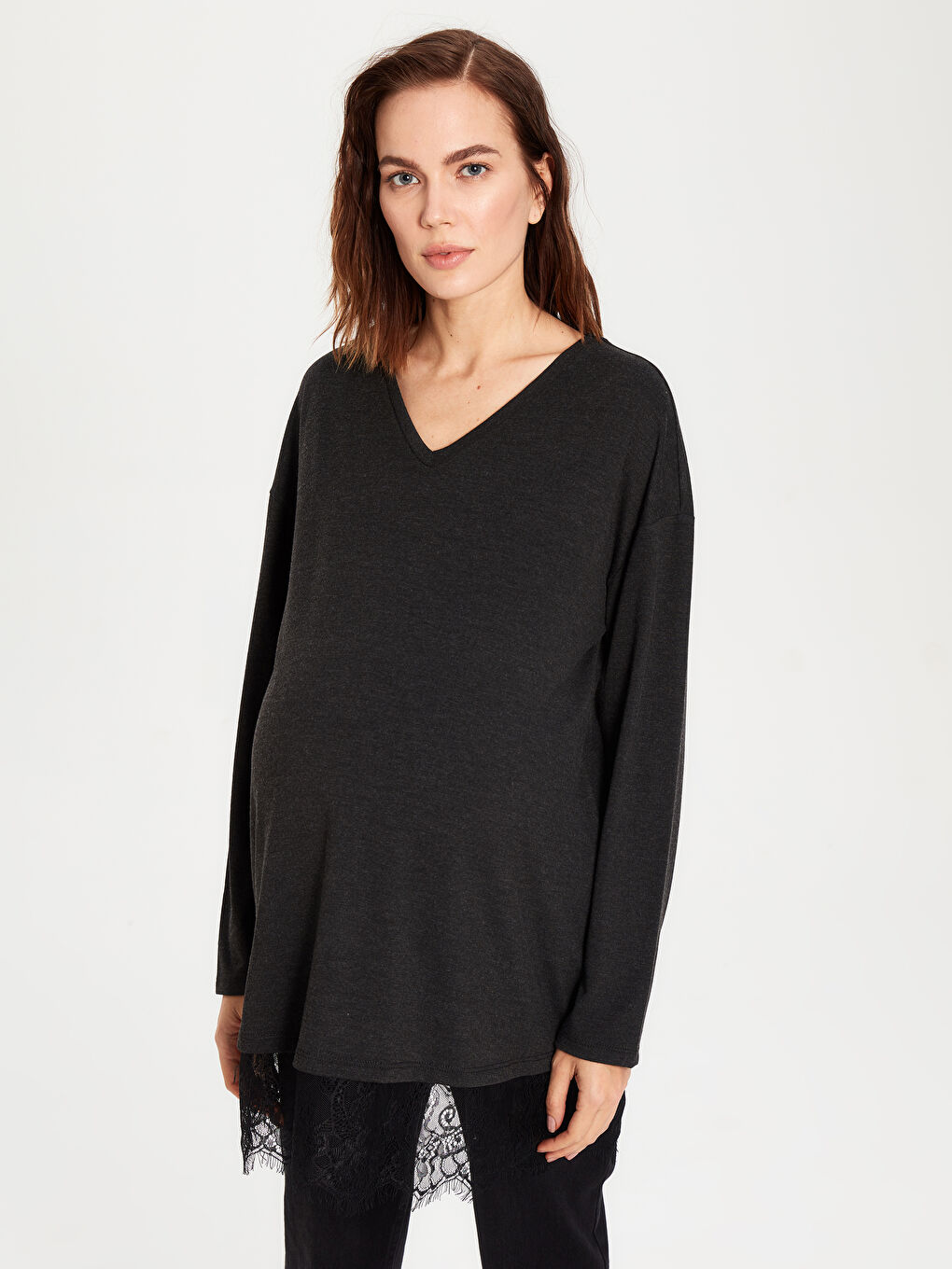 Lace Detailed Maternity Tunic-1
