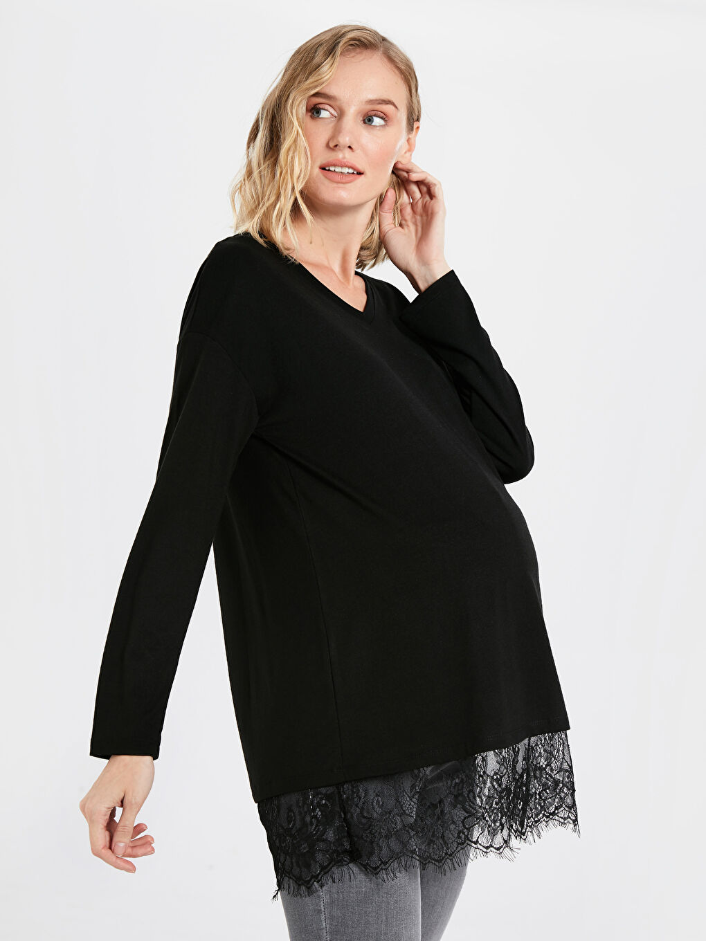 Lace Detailed Maternity Tunic