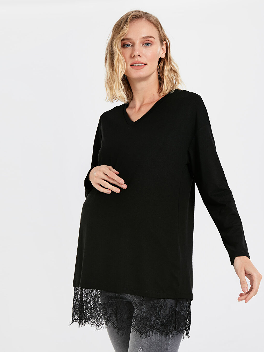 Lace Detailed Maternity Tunic-1