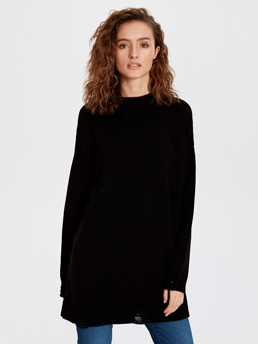 Siyah Oversize Kadın Tunik-1