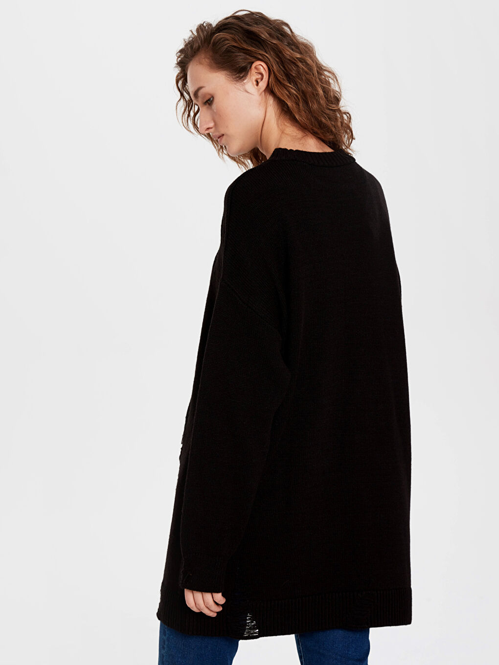 Siyah Oversize Kadın Tunik-3