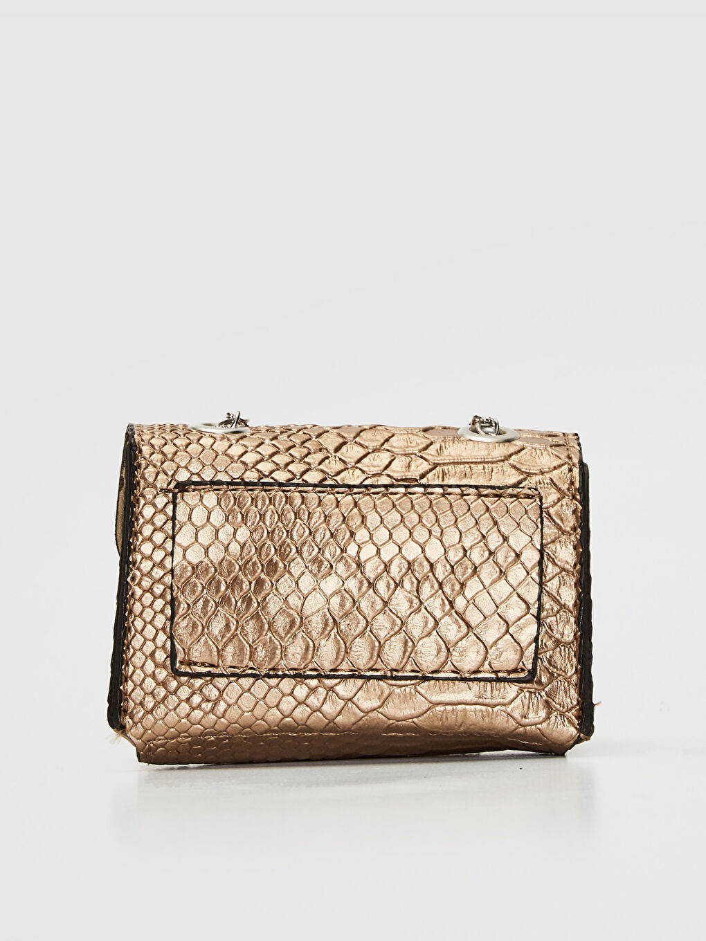 Sarı Kroko Desenli zincirli Çapraz Çanta-1