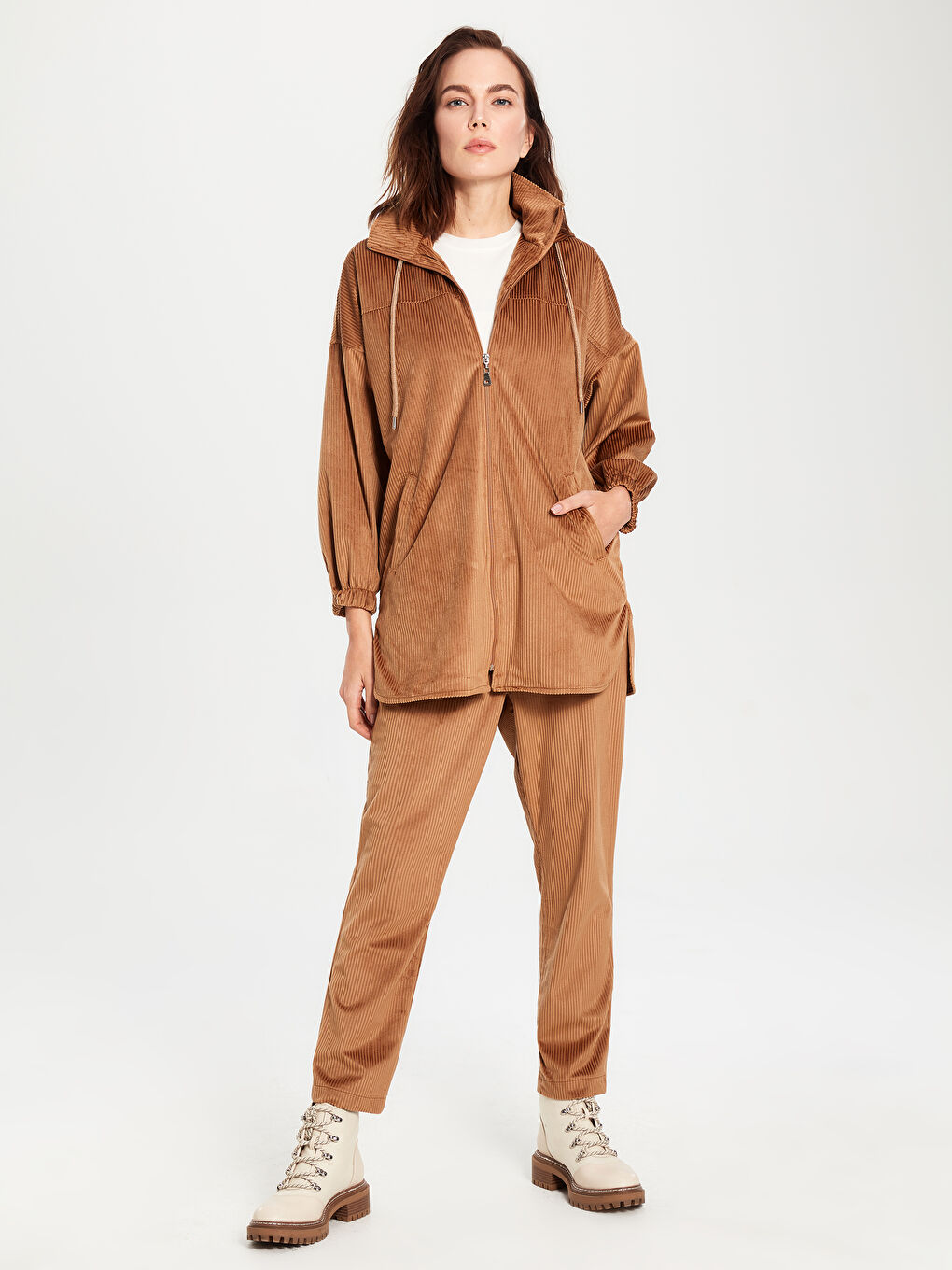 Kahverengi Oversize Kadın Ceket