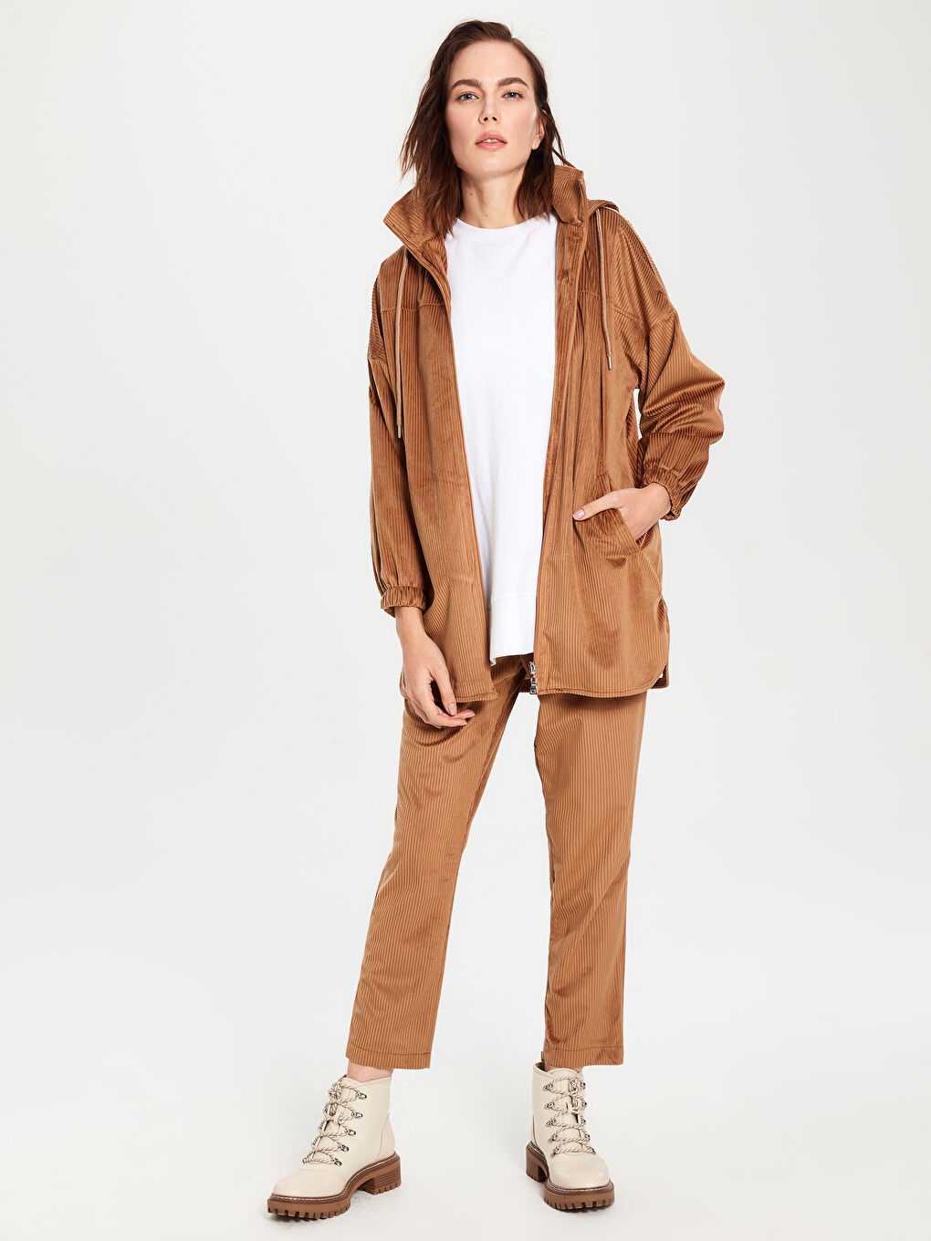 Kahverengi Oversize Kadın Ceket-1